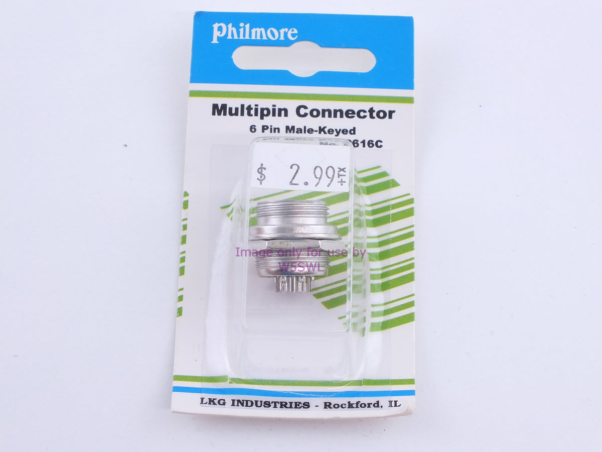 Philmore P616C Multipin Connector 6 Pin Male-Keyed (bin108) - Dave's Hobby Shop by W5SWL