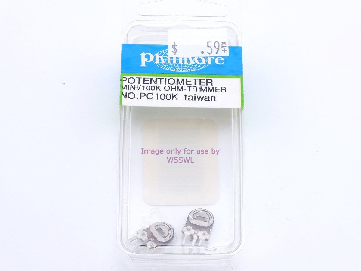 Philmore PC100K Potentiometer Mini/100K Ohm-Trimmer (bin72) - Dave's Hobby Shop by W5SWL