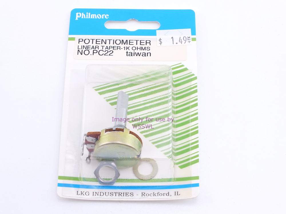 Philmore PC22 Potentiometer Linear Taper-1K Ohms (bin65) - Dave's Hobby Shop by W5SWL