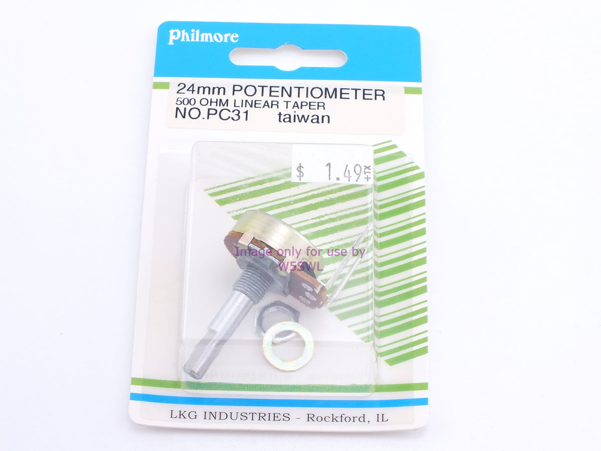 Philmore PC31 24mm Potentiometer 500 Ohm Linear Taper (bin66) - Dave's Hobby Shop by W5SWL