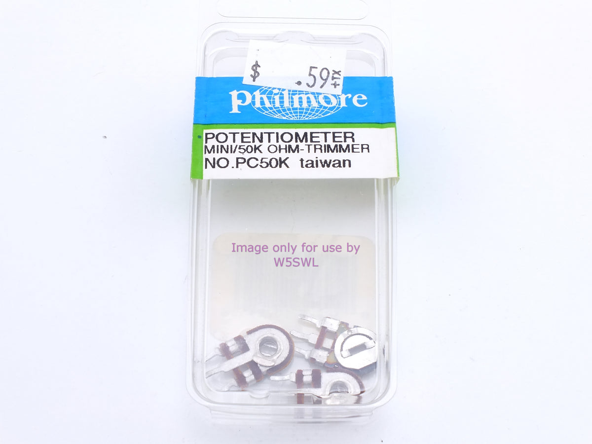 Philmore PC50K Potentiometer Mini/50K Ohm-Trimmer (bin72) - Dave's Hobby Shop by W5SWL