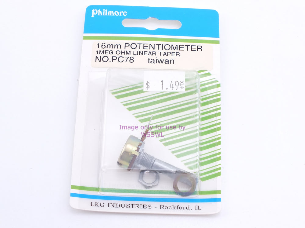 Philmore PC78 16mm Potentiometer 1MEG Ohm Linear Taper (bin66) - Dave's Hobby Shop by W5SWL