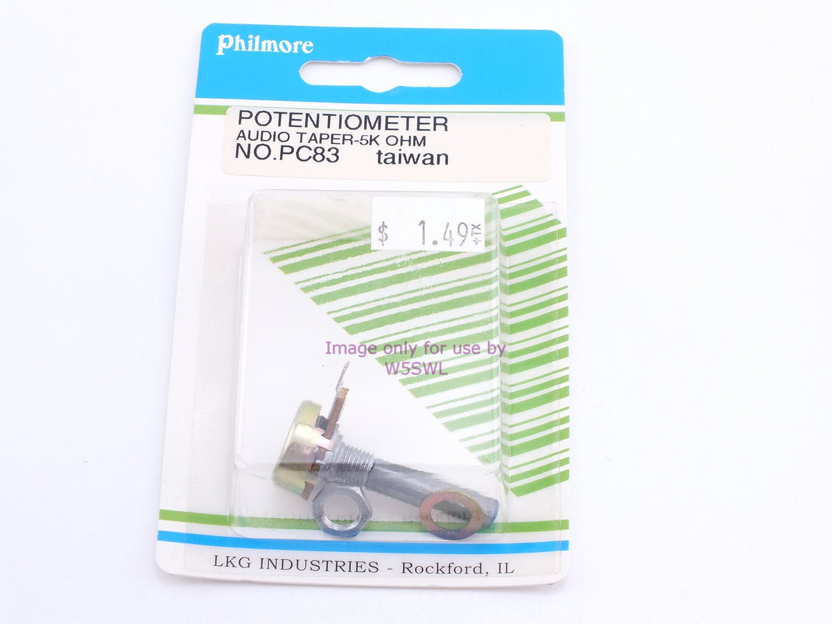 Philmore PC83 Potentiometer Audio Taper-5K Ohm (bin66) - Dave's Hobby Shop by W5SWL