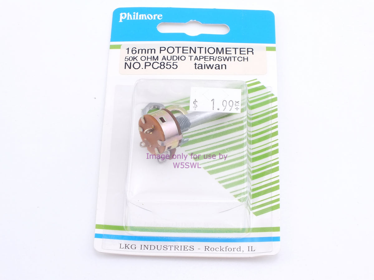 Philmore PC855 16mm Potentiometer 50K Ohm Audio Taper/Switch (bin72) - Dave's Hobby Shop by W5SWL
