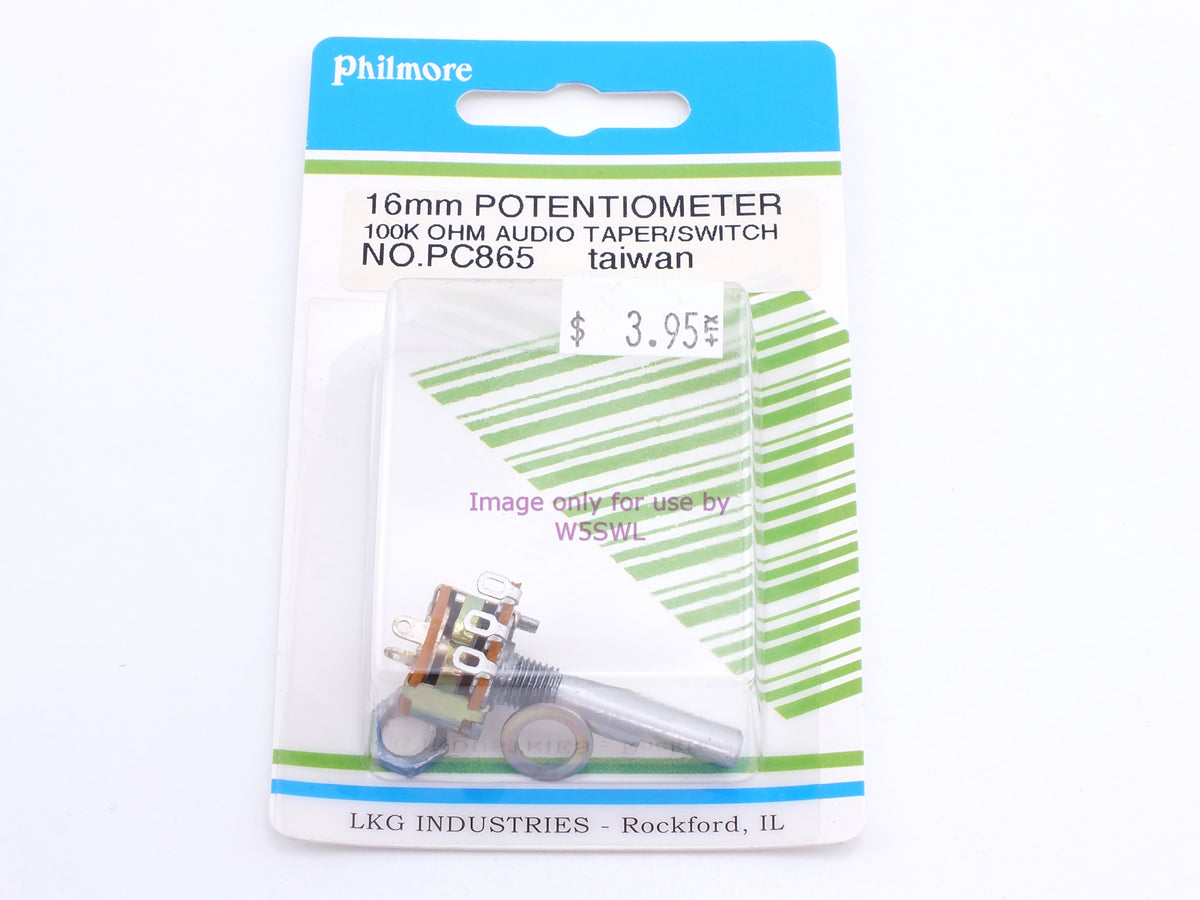 Philmore PC865 16mm Potentiometer 100K Ohm Audio Taper/Switch (bin72) - Dave's Hobby Shop by W5SWL