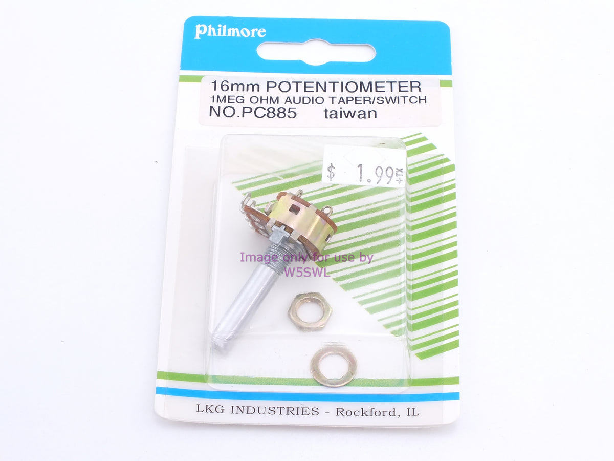 Philmore PC885 16mm Potentiometer 1MEG Ohm Audio Taper/Switch (bin65) - Dave's Hobby Shop by W5SWL