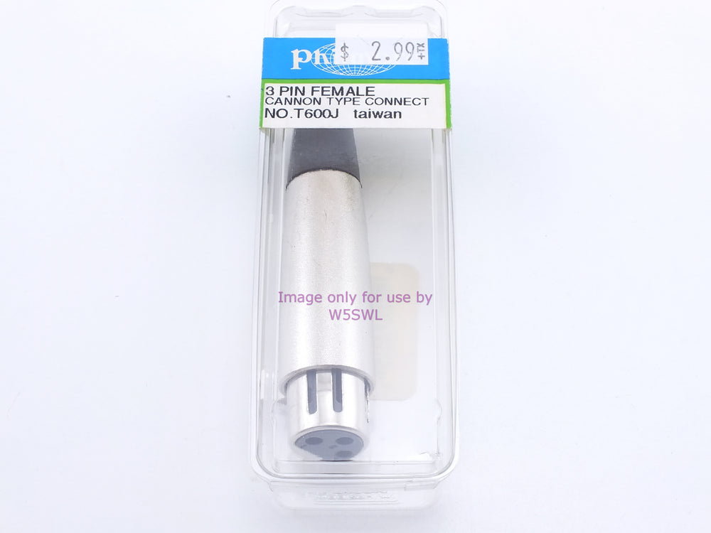 Philmore T600J 3 Pin Female Cannon Type Connector (bin2) - Dave's Hobby Shop by W5SWL