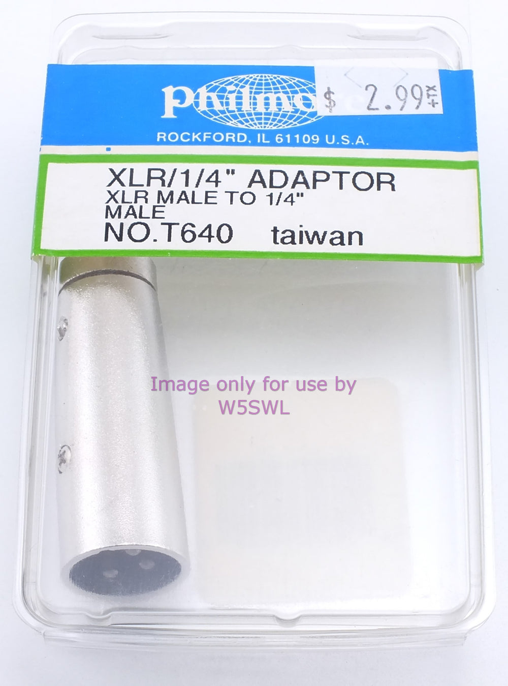 Philmore T640 XLR to 1/4" Adapter XLR Male to 1/4" Male (Bin2) - Dave's Hobby Shop by W5SWL