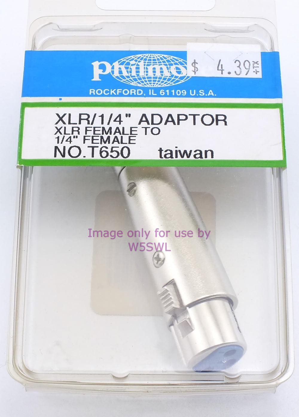 Philmore T650 XLR to 1/4" Adapter XLR Female to 1/4" Female (Bin2) - Dave's Hobby Shop by W5SWL