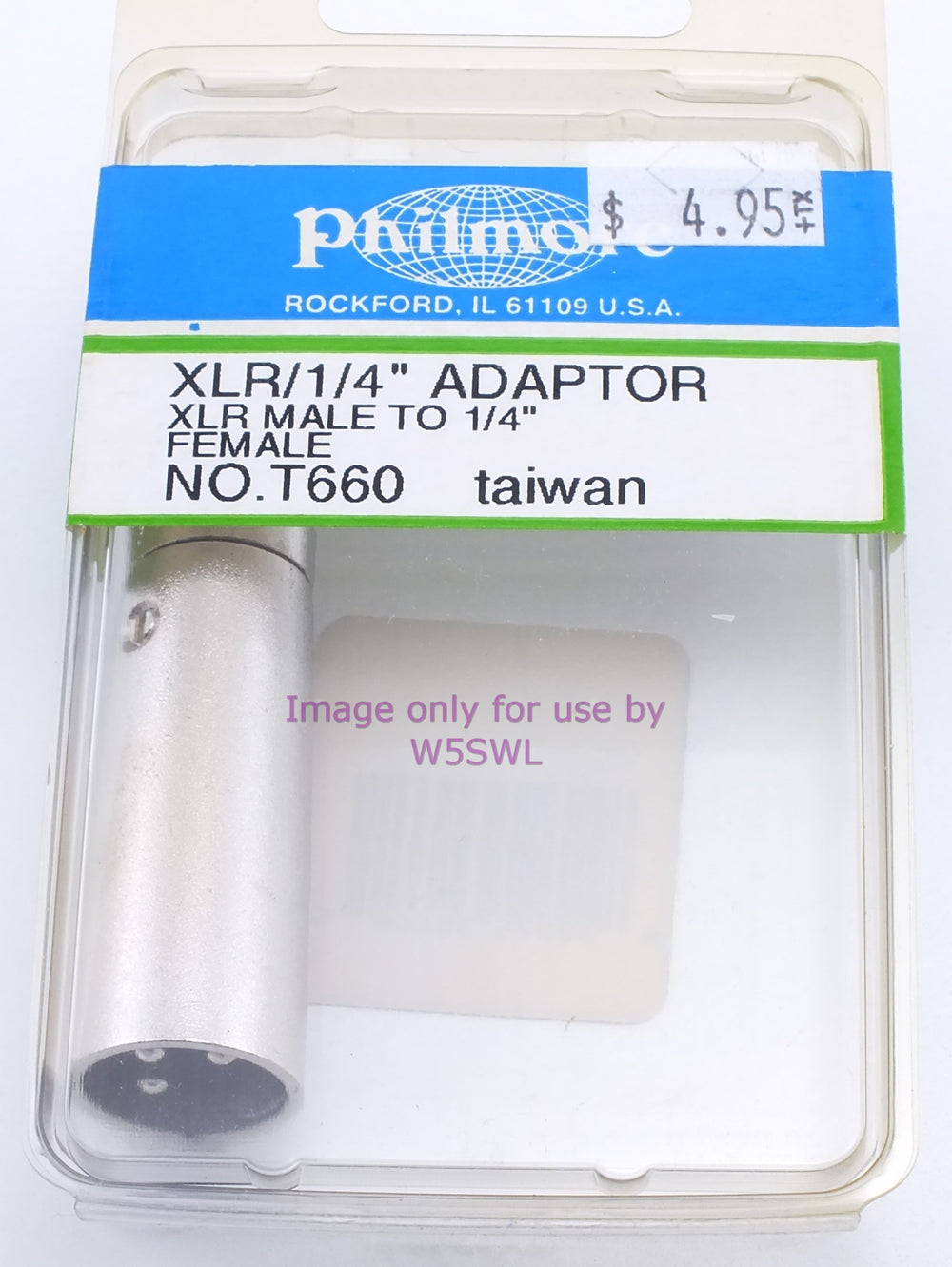 Philmore T660 XLR to 1/4" Adapter XLR Male to 1/4" Female (Bin2) - Dave's Hobby Shop by W5SWL