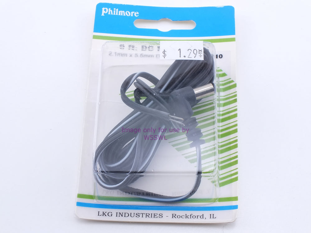 Philmore TC210 6ft DC Power Cord 2.1mm x 5.5mm DC Plug (bin4) - Dave's Hobby Shop by W5SWL