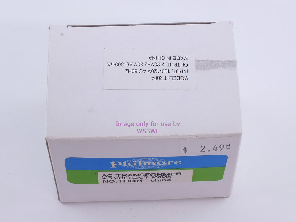 Philmore TR004 AC Transformer 4.5 Volts/CT 300MA (Bin51) - Dave's Hobby Shop by W5SWL