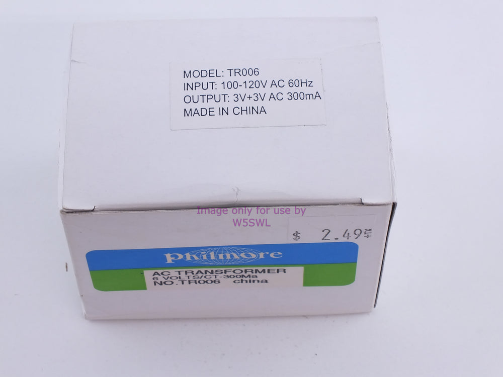 Philmore TR006 AC Transformer 6 Volts/CT 300MA (Bin51) - Dave's Hobby Shop by W5SWL