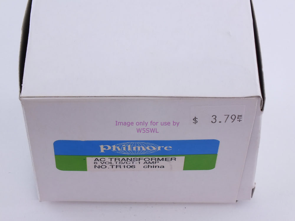 Philmore TR106 AC Transformer 6 Volts/CT 1A (Bin50) - Dave's Hobby Shop by W5SWL